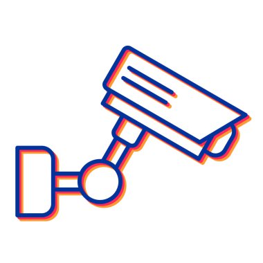 CCTV kamera ikon vektörü. İnce çizgi işareti. İzole edilmiş kontür sembolü gösterimi