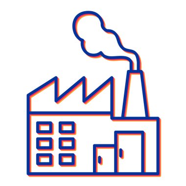 Fabrika binası ikon vektör çizimi tasarımı