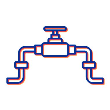 Su borusu ikon vektörü. İnce çizgi işareti. izole edilmiş sınır sembolü çizimi