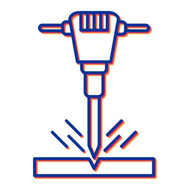 çizgi çekiç ikonu. vektör illüstrasyonu