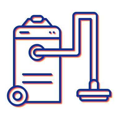 Beyaz arkaplanda izole edilmiş simge vektörü, elektrik süpürgesi şeffaf işareti