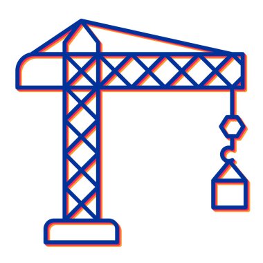 Vinç simgesi. Web için yapı vektörü simgelerinin özet çizimi