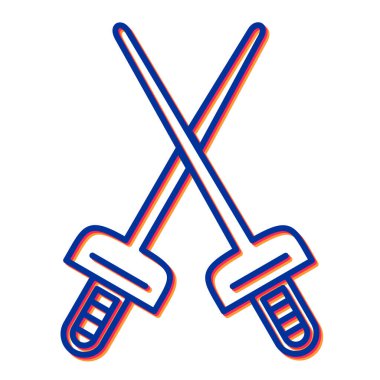 Çapraz kılıç ikonu. vektör illüstrasyonu