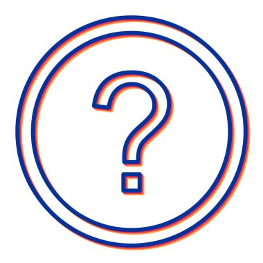 Soru işareti simgesi. Web için vektör çizgisi simgelerinin özet çizimi