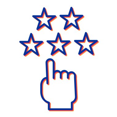 Yıldız simgesi ile el, vektör illüstrasyonu