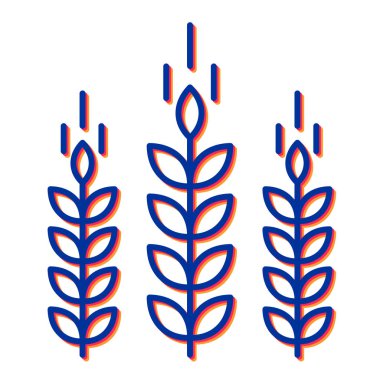 Buğday ikonu vektörü. İnce çizgi işareti. İzole edilmiş kontür sembolü gösterimi