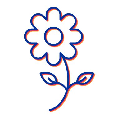 Çiçek. Web simgesi basit illüstrasyon