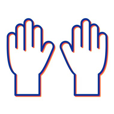 Eldiven ikonu vektörü. İnce çizgi işareti. izole edilmiş sınır sembolü çizimi