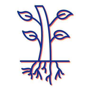 bitki simgesi vektörü. İnce çizgi işareti. izole edilmiş sınır sembolü çizimi