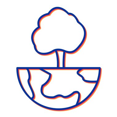 Küresel bir ağaç simgesinin vektör çizimi