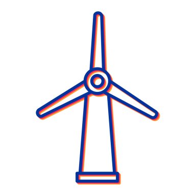 Rüzgar türbini ikonu. vektör illüstrasyonu