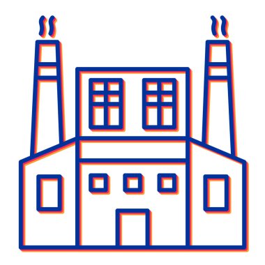 Fabrika binası ikon vektör illüstrasyonu