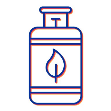 Gaz yakıcı ikon vektörü. Tıbbî konteynır işareti. izole edilmiş sınır sembolü çizimi