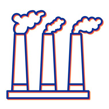 Fabrika binası ikon vektör çizimi tasarımı