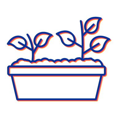 Çiçek vektör illüstrasyon tasarımı olan saksı