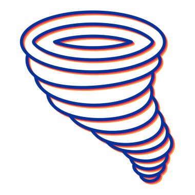 Tornado ikonu. İnce çizgi vuruşu. vektör illüstrasyonu.