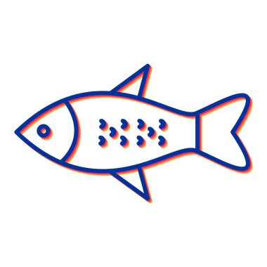 balık simgesi vektör illüstrasyonu