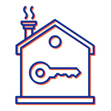 ev anahtarı ikon vektörü. İnce çizgi işareti. izole edilmiş sınır sembolü çizimi