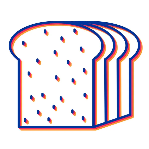 Icône Pain Symbole Nourriture Style Design Plat — Image vectorielle