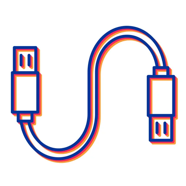 Vektor Ikony Usb Kabelu Tenká Čára Izolovaný Symbol Obrysu Ilustrace — Stockový vektor