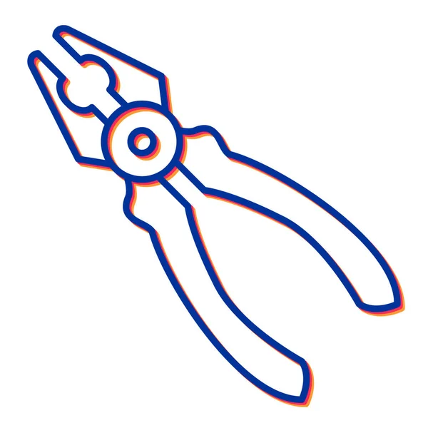 Wektor Ikon Szczypiec Znak Nożyc Kluczy Odizolowany Symbol Konturu Ilustracja — Wektor stockowy