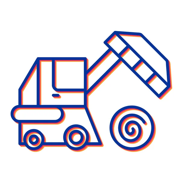 Forklift Truck Icon Outline Illustration Construction Crane Vector Icons Web — Stock Vector