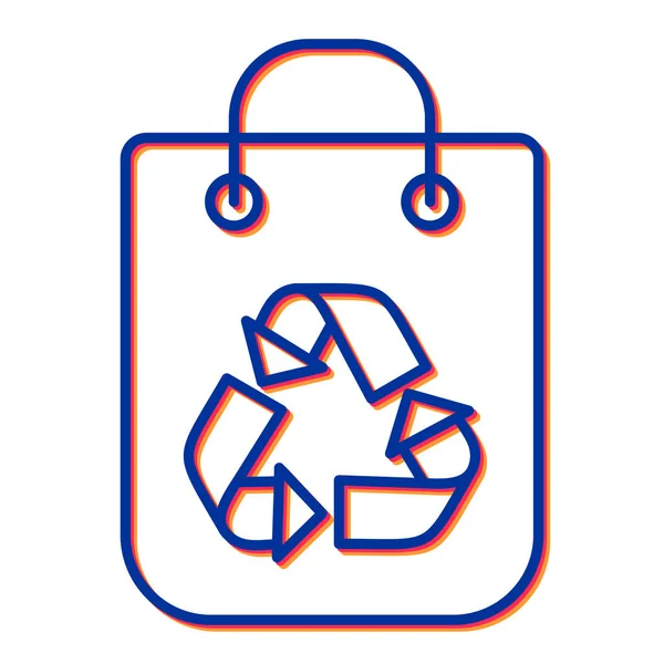 Sac Provisions Avec Icône Signe Recyclage Design Vectoriel Illustration — Image vectorielle
