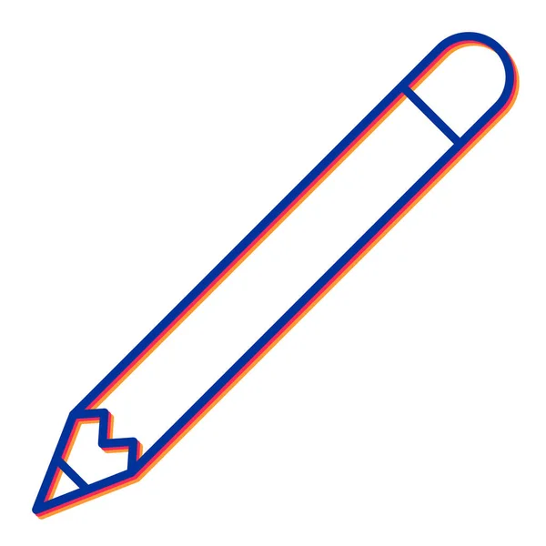 鉛筆アイコン ウェブデザインのための鋭い定規のアイコンの簡単なイラスト — ストックベクタ