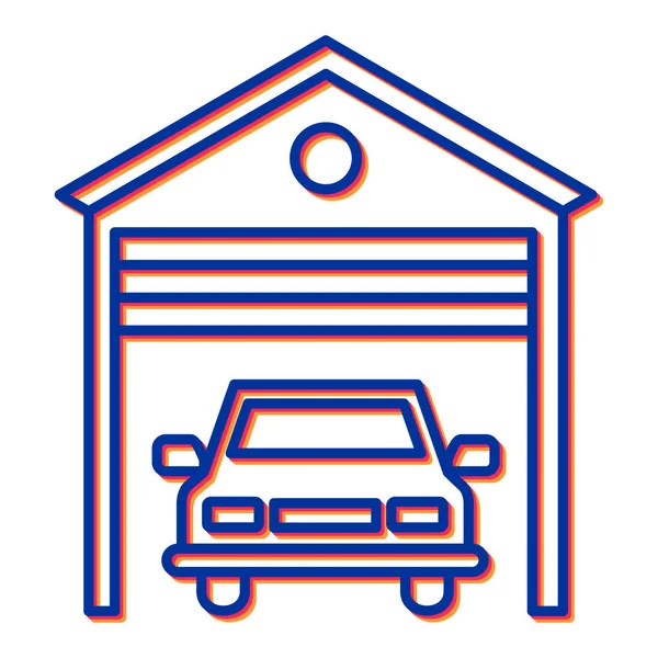 Auto Garage Icoon Vector Dunne Lijn Bord Geïsoleerde Contoursymbool Illustratie — Stockvector