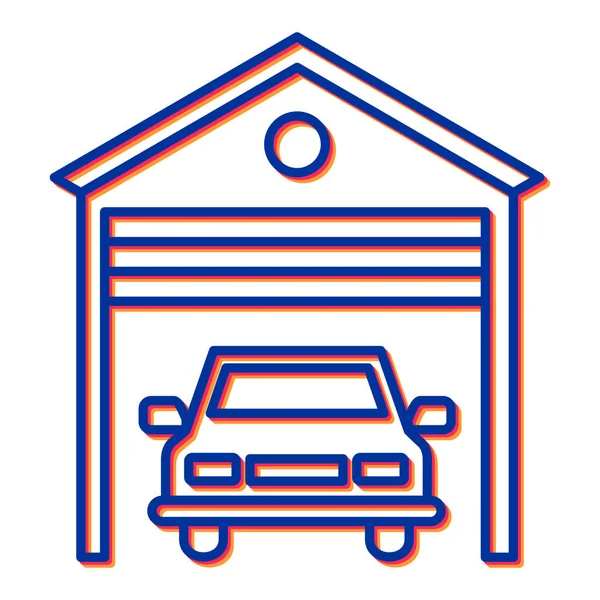 Coche Icono Garaje Vector Señal Línea Delgada Ilustración Símbolo Contorno — Vector de stock