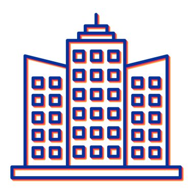 Bina. Web simgesi basit illüstrasyon