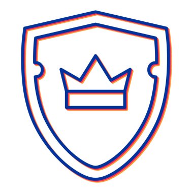 Taç ikonlu kalkan. vektör illüstrasyonu