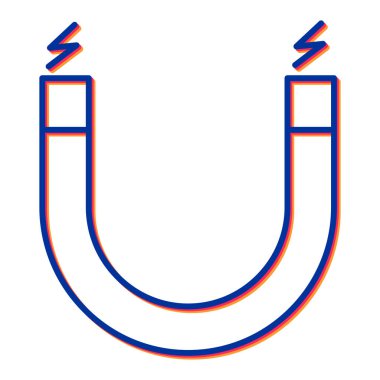 mıknatıs vektörü ince çizgi simgesi