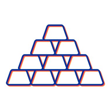 Beyaz arkaplanda izole edilmiş altın külçeleri simgesi. vektör illüstrasyonu