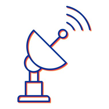 uydu anten ikonu vektörü. Ana hatlı kablosuz anten işareti. izole edilmiş sınır sembolü çizimi