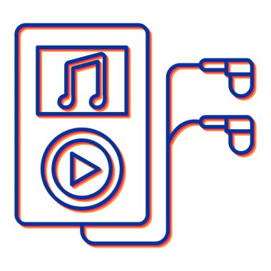 müzik çalar, çalın, ses, video, şarkı çizgisi simgesi vektörü. İnce çizgi işareti. izole edilmiş sembol