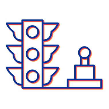 trafik ışığı düz simge, vektör, illüstrasyon