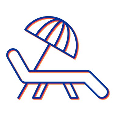 Plaj sandalyesi ikonu. Web için şezlong vektör simgelerinin özet çizimi