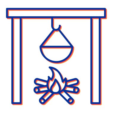 kamp vektörü ince çizgi simgesi