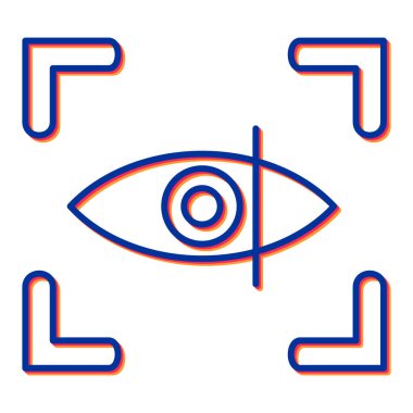 Bir başın mavi ve beyaz çizgi simgesinin vektör çizimi