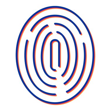 parmak izi ikonu. Beyaz arkaplanda izole edilmiş web tasarımı için güvenlik sistemi vektör sembolünün izometriği