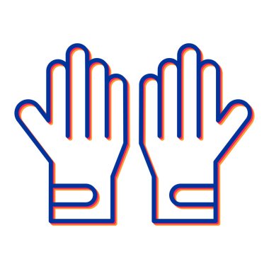 Eldiven ikonu vektörü. İnce çizgi işareti. izole edilmiş sınır sembolü çizimi