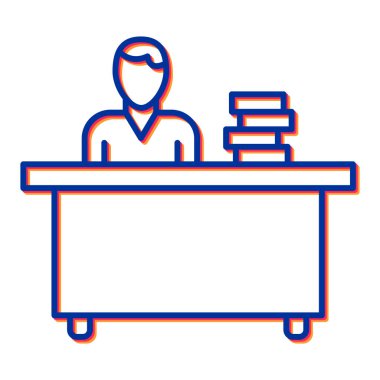 Ofis simgesinin vektör illüstrasyonu