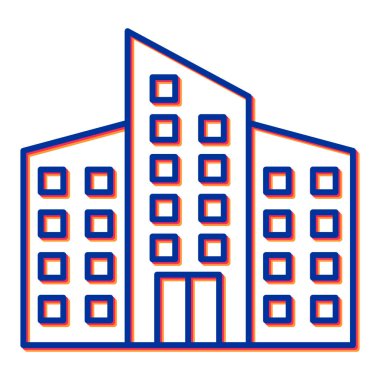 Bina. Web simgesi basit illüstrasyon