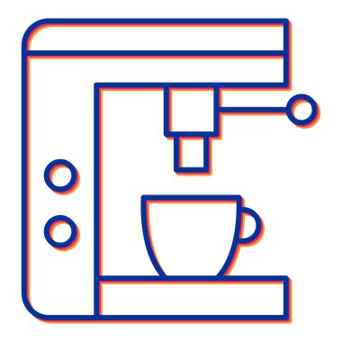 Kahve makinesi ikonu. Web için çaydanlık vektör simgelerinin özet çizimi