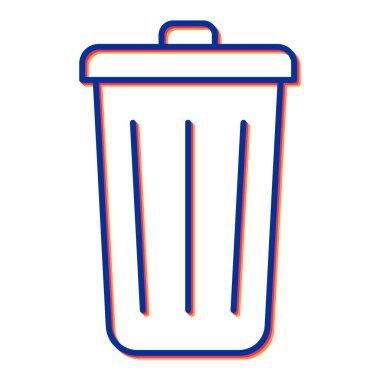 Çöp kutusu simgesi, vektör illüstrasyonu