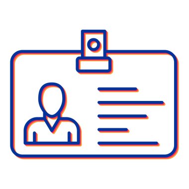 Kimlik kartı simgesi, vektör illüstrasyonu