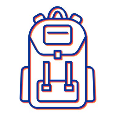 sırt çantası simgesi vektör illüstrasyonu