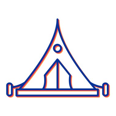 Kamp çadırı ikonu vektörü. İnce çizgi işareti. izole edilmiş sınır sembolü çizimi