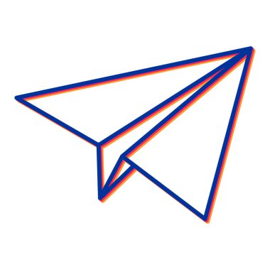 Mavi çizgi düzlemi simgesi beyaz arkaplanda izole edildi. vektör illüstrasyonu